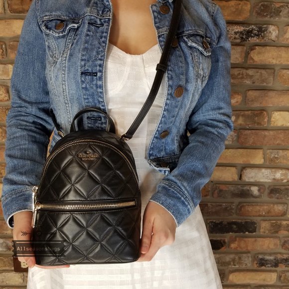 Leather Kate Spade NATALIA mini convertible BACKPACK Black main image 15